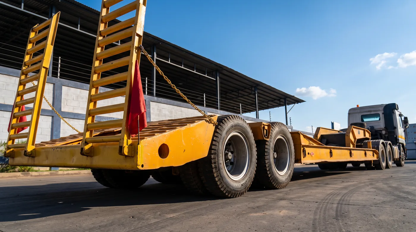 Remolque lowboy para traslado de maquinaria